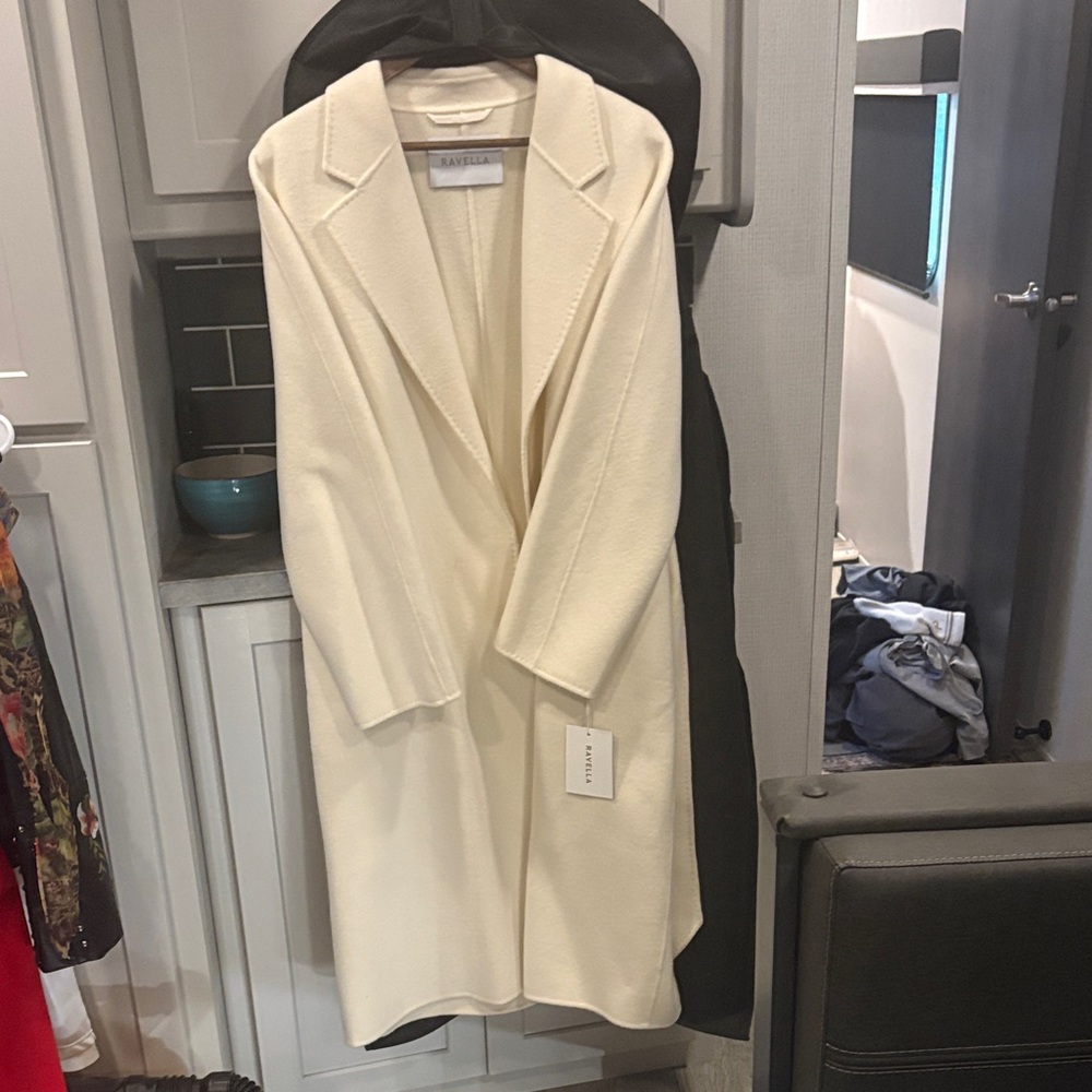 Ravella Cream Trench cashmere coat